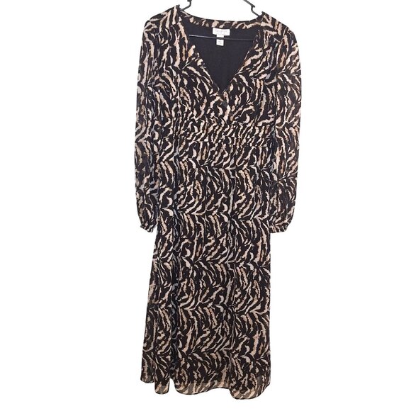 Sofia Jeans By Sofia Vergara Dresses & Skirts - Sofia Jeans By Sofia Vergara Black & Tan Zebra Print Long Sleeve Dress S (4-6)